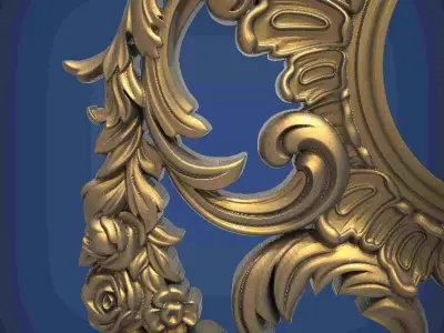 Carved clock for 3D printing and CNC 3D print model 19