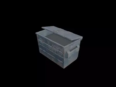 Low Poly Stylized Industrial Dumpster Free low-poly 3D model