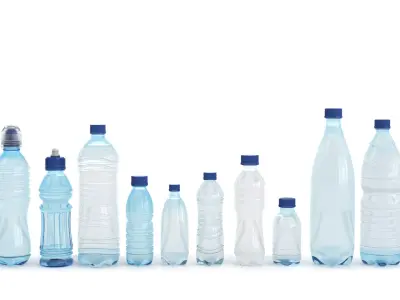  Set plastic 12 water bottle 3D Model 