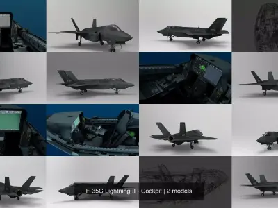F-35C Lightning II - Cockpit 3D Model Pack