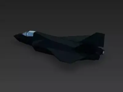 Stylized Stealth Air Superiority Fighter 3D Model Low-poly 3D model
