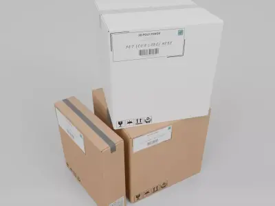 Premium White and Cube Box Trio - Rigged and Customizable 3D Model Pack