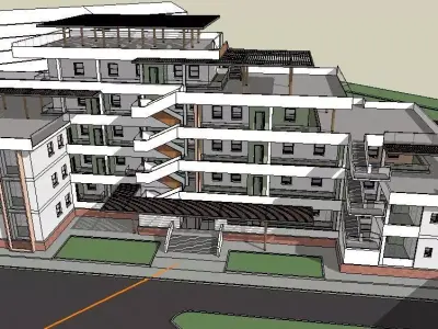 Sketchup Residential Complex building Free 3D model