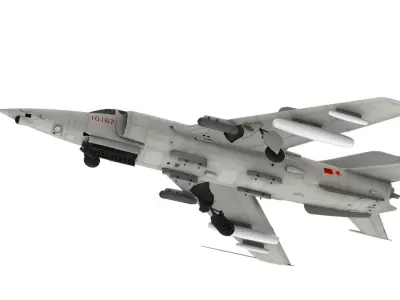 Lowpoly Nanchang Q-5 Aircraft Low-poly 3D model