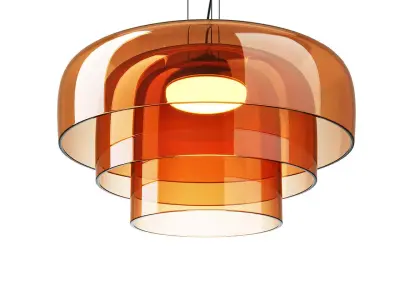 Levels Glass Pendant Lamp by Leds C4 3D model