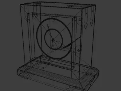 Table clock  high poly detailed clock face Low-poly 3D model
