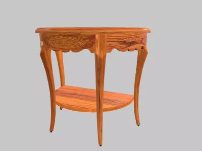 Flower Carved Corner Foyer Table 3D model