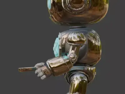 Chibi Atompunk Service Utility Droid 3D Model Low-poly 3D model