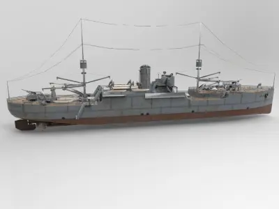 USS Vestal in obj and 3ds formats 3D model