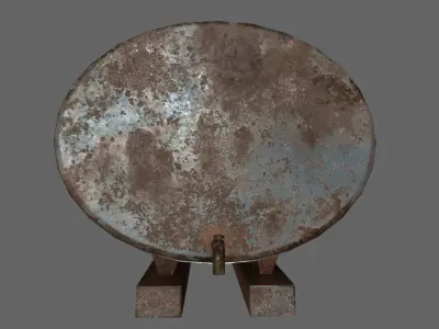 tanker 1 old rusted metal plate Low-poly 3D model