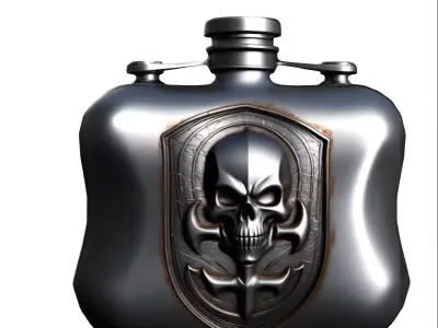 Flask Skull Low-poly 3D model