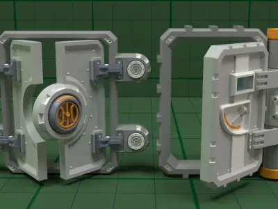 Industrial Doors - 10 pieces 3D model