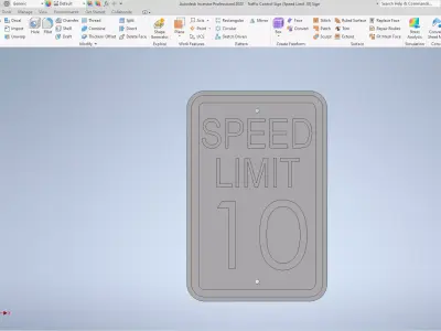 Traffic Control Sign with Speed Limits Free low-poly 3D model