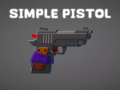 Pistol Low-poly 3D model shop