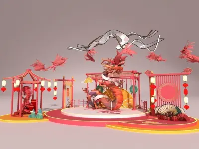 Dragon shaped Holiday Decorations 3D model