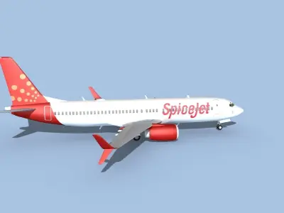 Boeing 737-800 Max SpiceJet 3D model