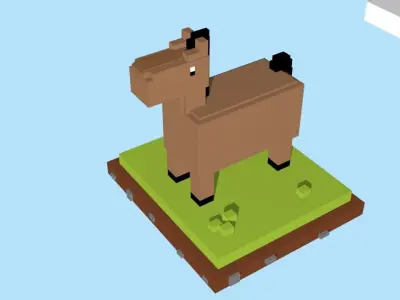 VOXEL HORSE - MODEL 3 Low-poly 3D model