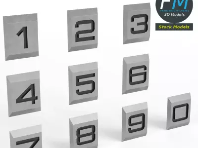 Engraved numbers 3D model