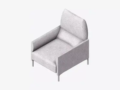 Furniture - Sofa - Contemporary - Snow - Chair Low-poly 3D model