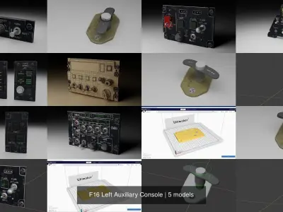 F16 Left Auxiliary Console 3D Model Pack