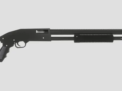 Single Barrel ShotGun by aks Free low-poly 3D model