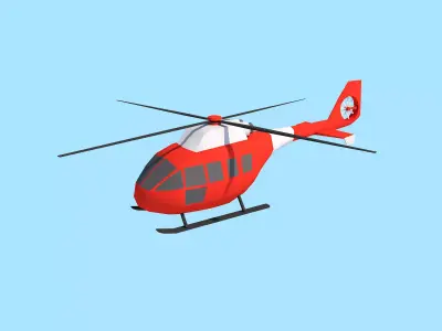Cartoon Low Poly Helicopter Free low-poly 3D model