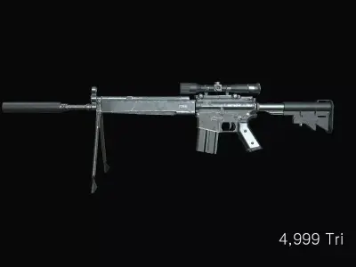 Rifle ar - Low-poly 3D model