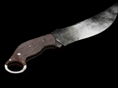 combat Knife for quick draw Low-poly 3D model