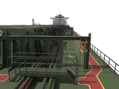 Bulk carrier Black with holds and reservoirs 3D model