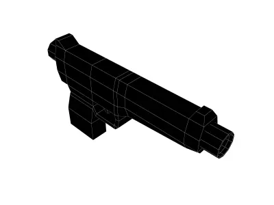 Low Poly Gun v1 002 Low-poly 3D model