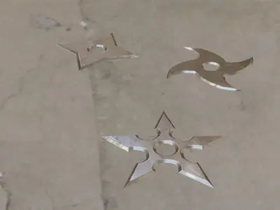 Ninja Shurikens Low-poly 3D model