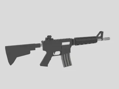2 M4 Carbine -Unique Style-Rigged Game Ready Low-poly 3D model