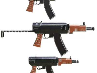 gun vintage uzi 3D model