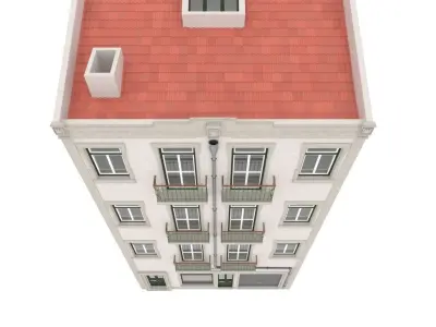 Building Lisbon  Vray and Corona Low-poly 3D model