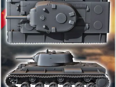 KV-9 M1942 Object 229 - Soviet army WW2 Second World East front 3D print model
