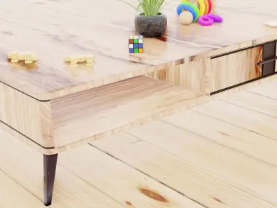 My 3d model is coffe table Free low-poly 3D model