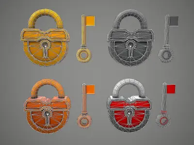 PADLOCK  10 CARTOON STYLIZED Low-poly 3D model