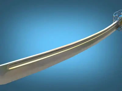 Katana Samurai Sword Japanese Melee Weapon Game Ready Low-poly 3D model
