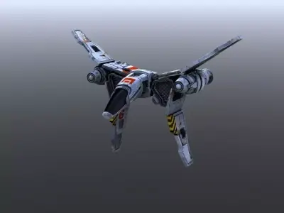 Earth Defender - Spacecraft Low-poly 3D model