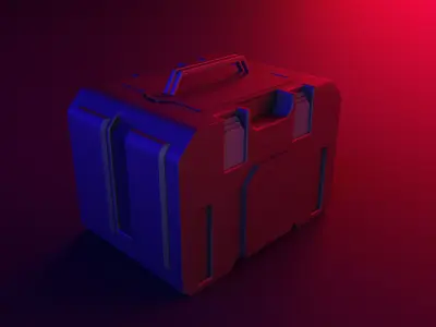 Futuristic crates hard surface realistic 3D model purchase