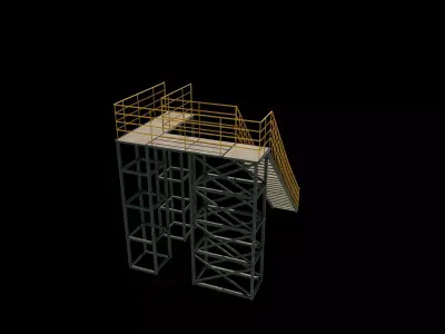 Industrial stair 02 3D model