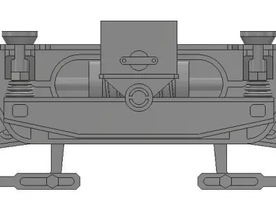 UFB bogie with tilted spring for TT scale MTB M41 3D print model