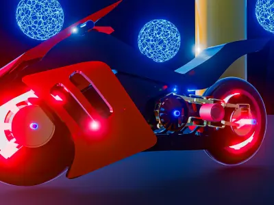 Cyberpunk Futuristic Bike Free low-poly 3D model
