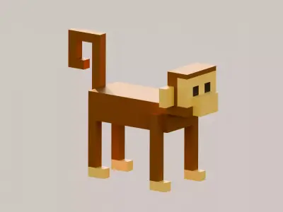 low poly 3D model voxel Low-poly 3D model