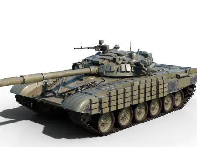 PBR 2 coatings  T-72 main battle tank T72AV MBT Low-poly 3D model