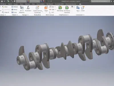 Engine Crankshaft Assembly 3D Model 3D model