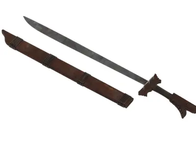  Kampilan Sword Low-poly 3D model
