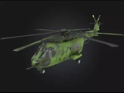 Camouflage Helicopter in Flight Stealth and Agility in the 3D model