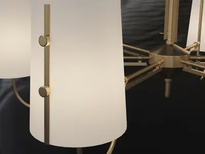Six   Shade  Chandelier  Attributed  to Bruno  Chiarini 3D model