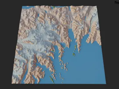 Kenai Fjords Alaskan glacier national park 3D model